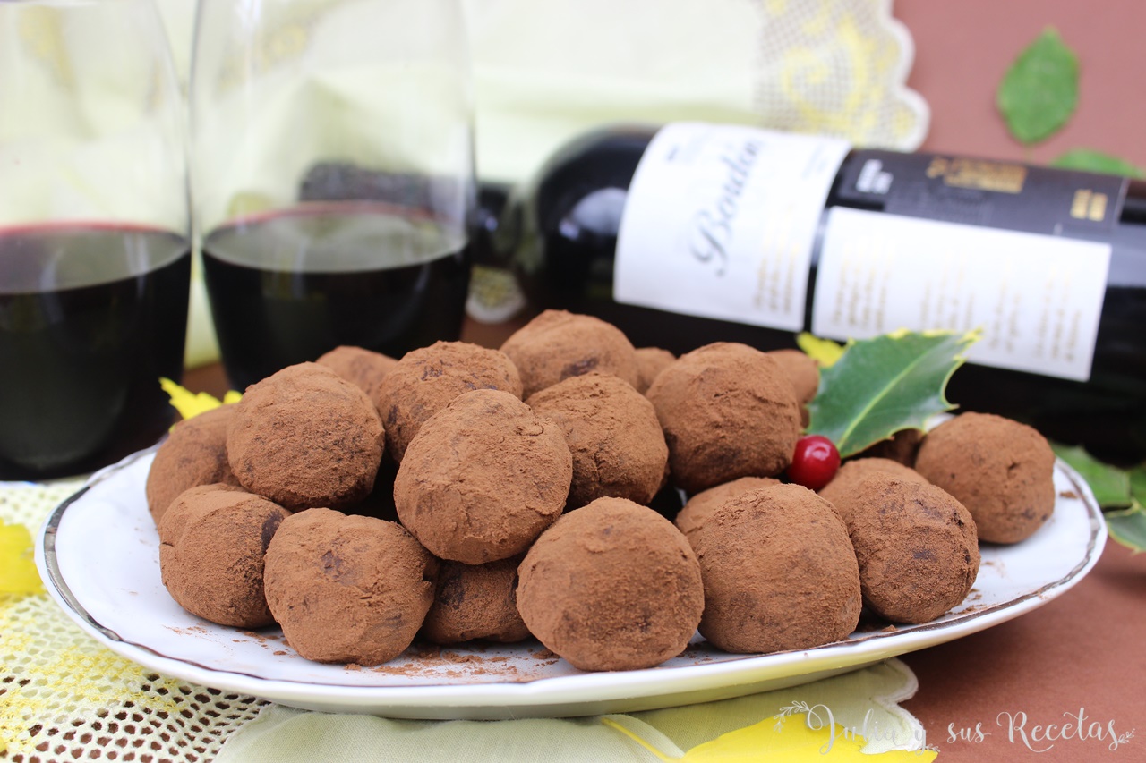 Trufas al vino tinto