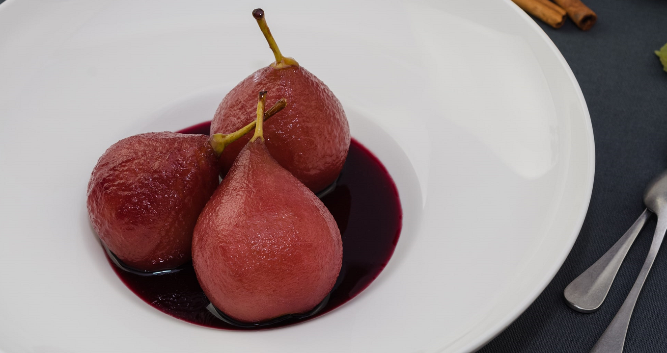 Receta de peras al vino