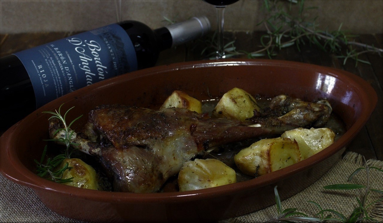Receta de pierna de cordero al horno con Bordón D’Anglade